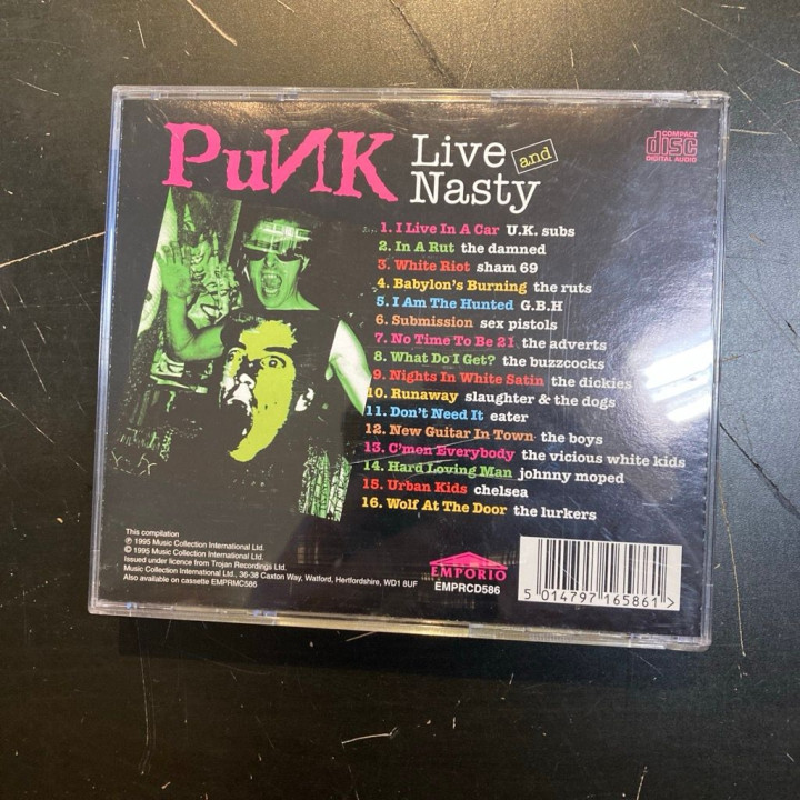 V/A - Punk (Live And Nasty) CD (VG+/VG+)